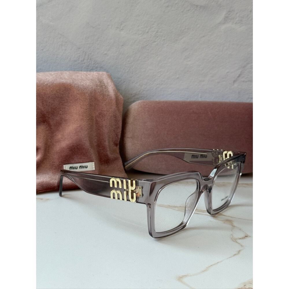 NEW Miu Miu MU04UV Oversized Square Eyeglasses in Pink - Picture 6 of 7